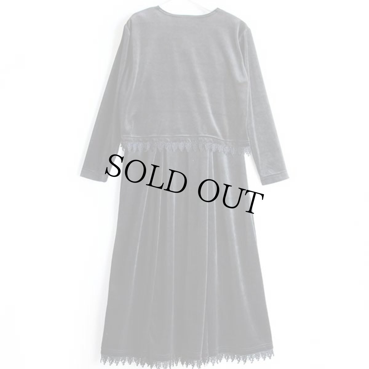 画像2: USA製 Coldwater Creek マキシ丈 ノースリーブ ベロア ワンピース&ショート丈ジャケット セット 黒 L (2)