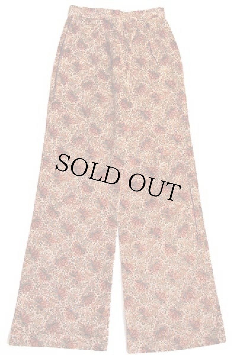 画像3: 70s F.A.CHATTA ペイズリー 総柄 コットン ベロア フレアパンツ w27 (3)