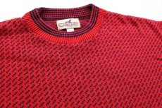 画像3: 90s USA製 Winona Knits バーズアイ コットンニット セーター 赤 2XL (3)