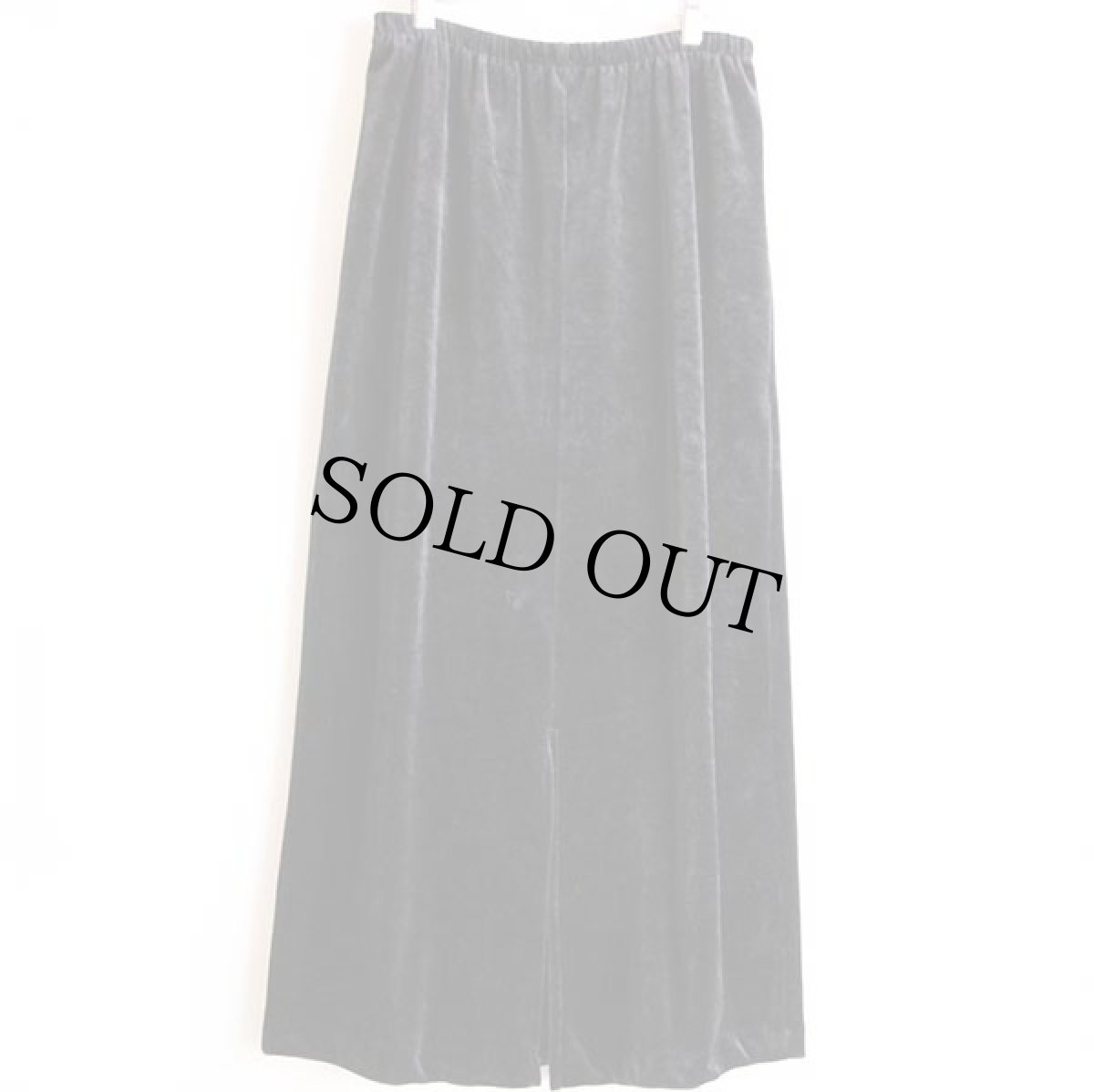 画像2: 90s USA製 BRIDGETOWN COLLECTION 無地 マキシ丈 ベロアスカート 黒 M (2)