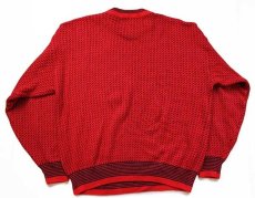 画像2: 90s USA製 Winona Knits バーズアイ コットンニット セーター 赤 2XL (2)