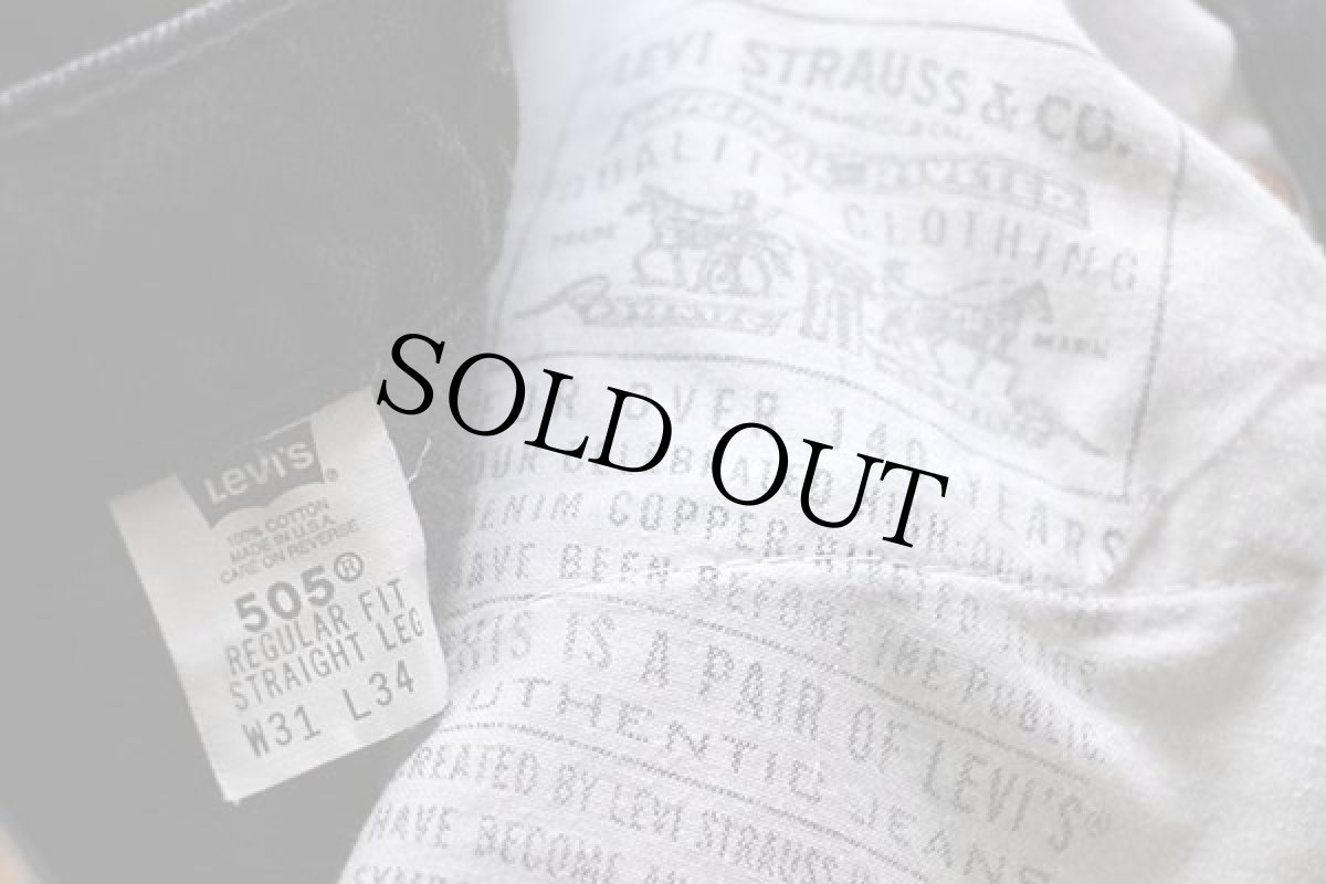 画像8: 90s USA製 Levi'sリーバイス 505 ブラック デニムパンツ カスタム w31 L34 (8)