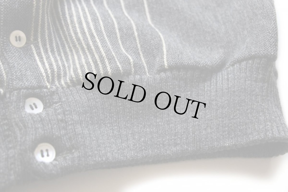 画像6: 50s Hanny's ストライプ ウールニット カーディガン グレー M (6)