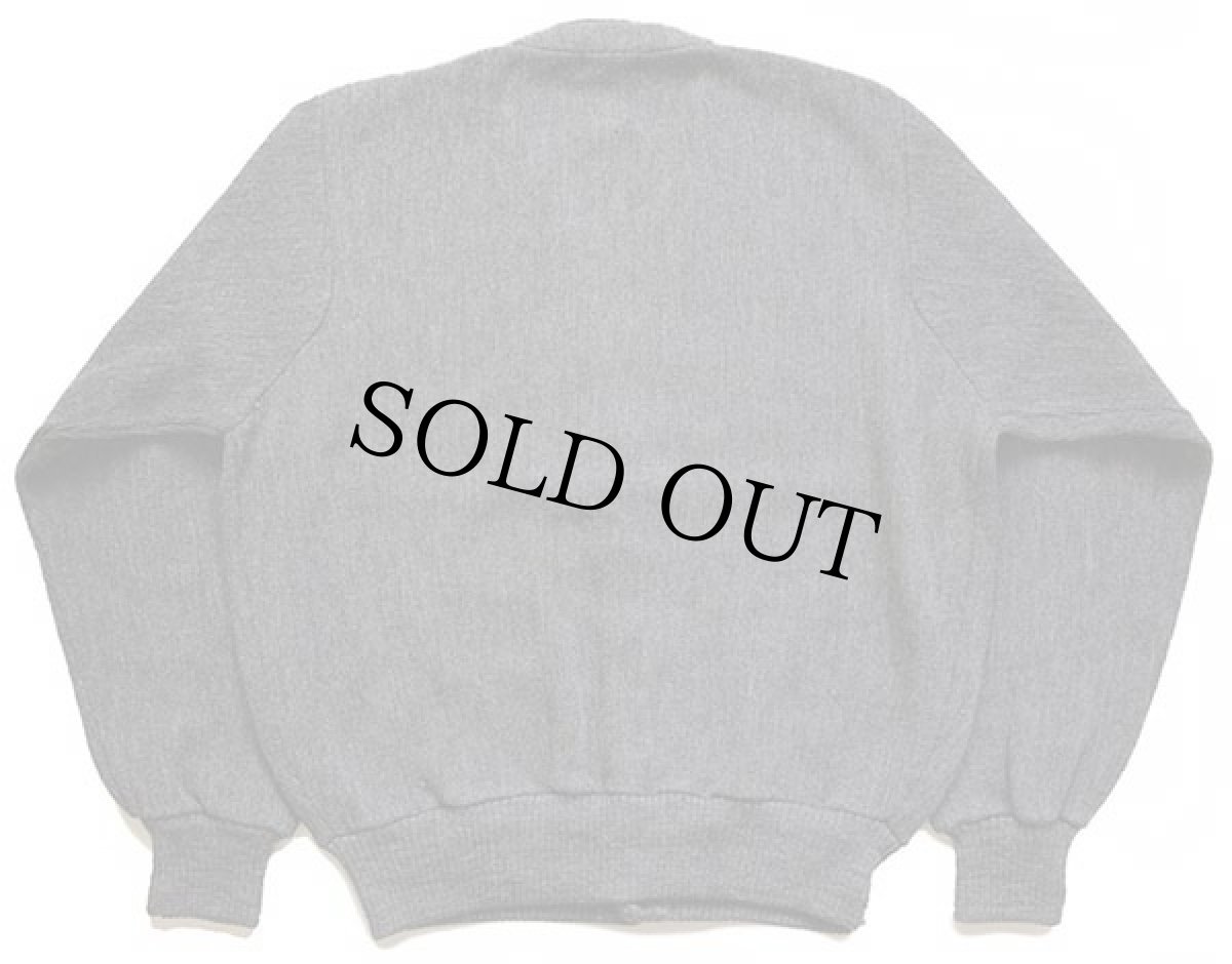 画像2: 50s Hanny's ストライプ ウールニット カーディガン グレー M (2)