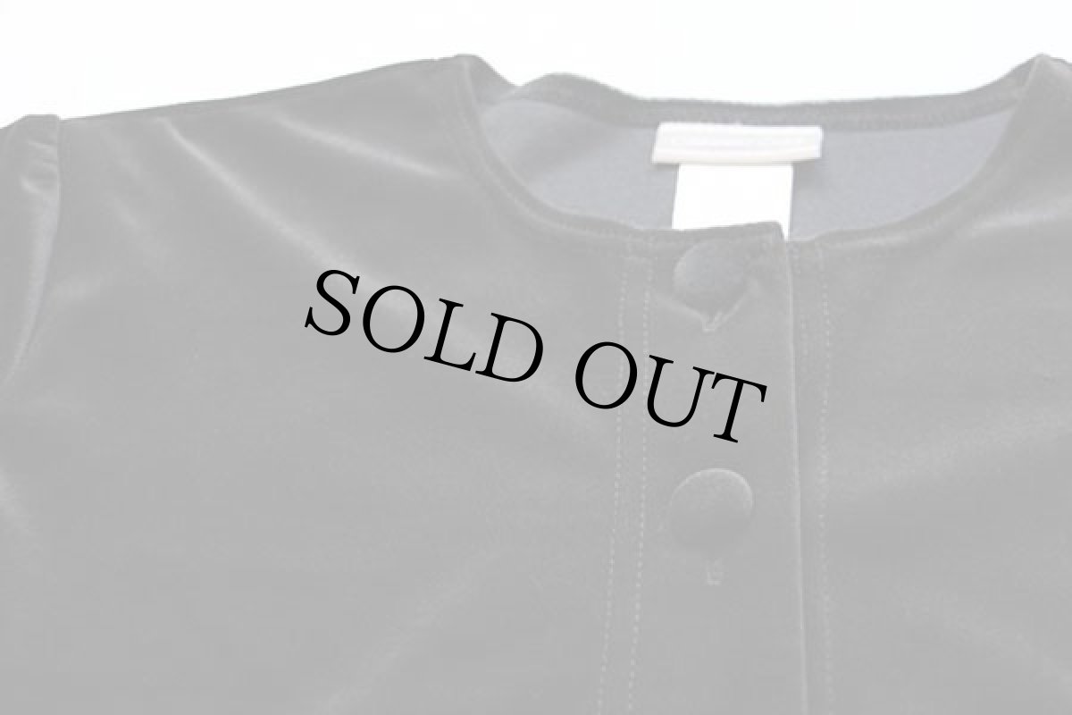 画像6: USA製 Coldwater Creek マキシ丈 ノースリーブ ベロア ワンピース&ショート丈ジャケット セット 黒 L (6)