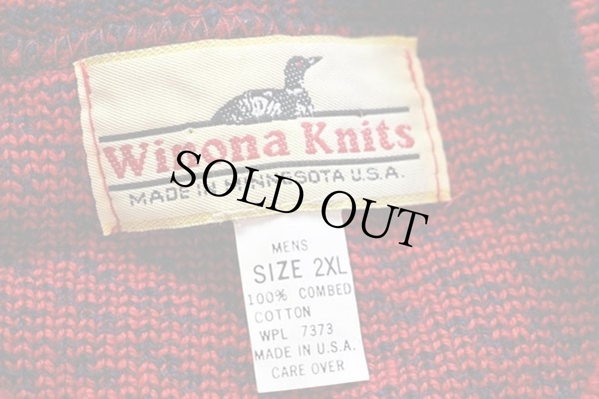 画像4: 90s USA製 Winona Knits バーズアイ コットンニット セーター 赤 2XL (4)