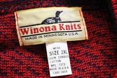 画像4: 90s USA製 Winona Knits バーズアイ コットンニット セーター 赤 2XL (4)