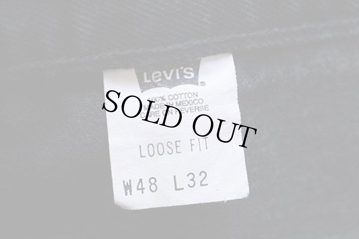 画像7: 00s メキシコ製 Levi'sリーバイス 545 LOOSE FIT ブラック デニムパンツ w48 L32★特大 (7)