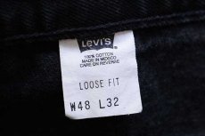 画像7: 00s メキシコ製 Levi'sリーバイス 545 LOOSE FIT ブラック デニムパンツ w48 L32★特大 (7)