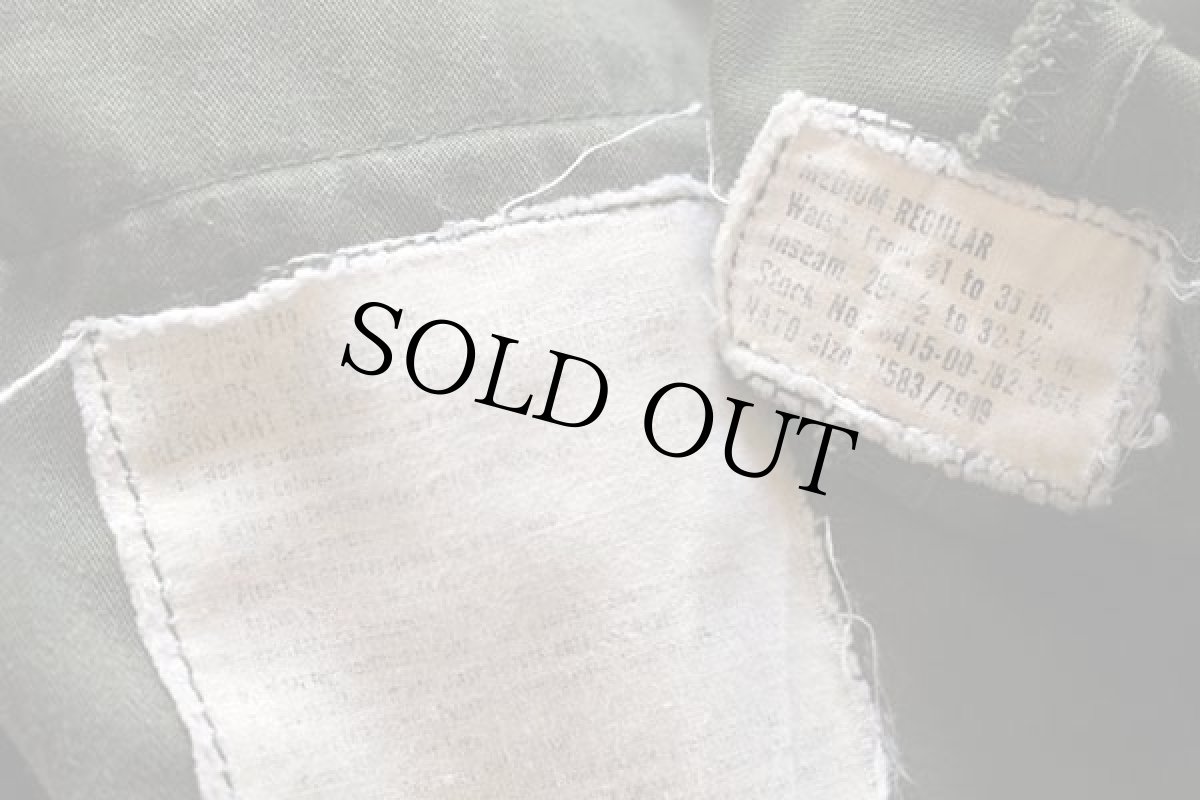 画像6: 70s 米軍 U.S.ARMY M-65 フィールド カーゴパンツ オリーブグリーン M-R (6)