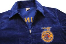 画像4: 60s FFA FUTURE FARMERS ILLINOIS チェーン刺繍&パッチ付き コーデュロイ ファーマーズジャケット 紺 34 (4)