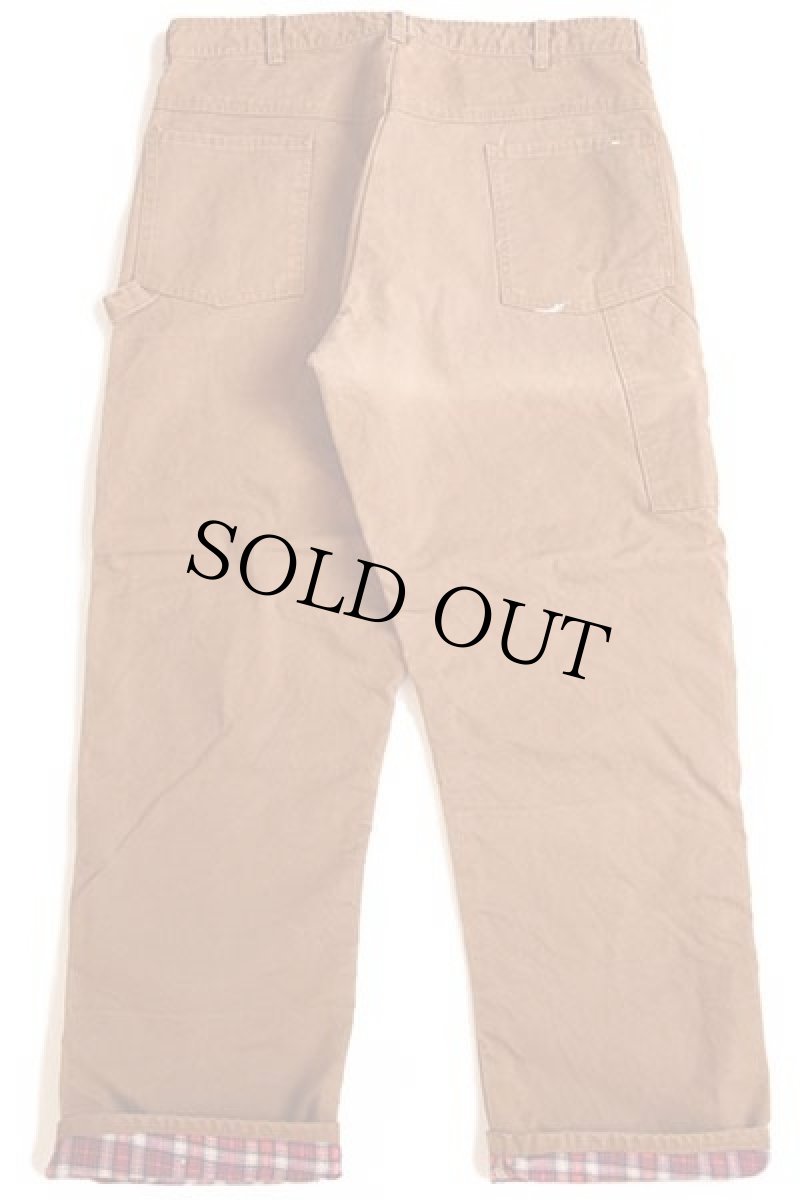 画像3: 70s USA製 a Pella Big Dutch Garments チェック ネルライナー ダック地 ペインターパンツ 茶 w40 (3)