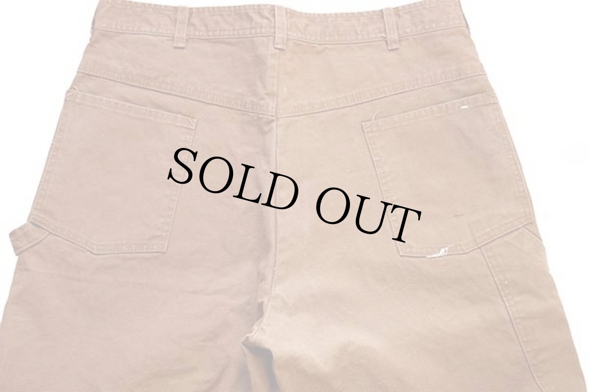 画像5: 70s USA製 a Pella Big Dutch Garments チェック ネルライナー ダック地 ペインターパンツ 茶 w40 (5)