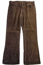 画像2: 70s USA製 Levi'sリーバイス 646 コーデュロイパンツ 焦げ茶 w38★ベルボトム (2)