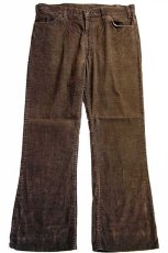 画像2: 70s Levi'sリーバイス 646 コーデュロイパンツ 焦げ茶 w38★ベルボトム (2)