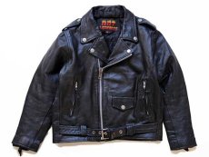 画像1: HOT LEATHERS キルティングライナー ダブルライダース レザージャケット 黒 キッズ14 (1)