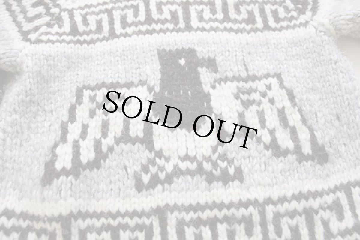 画像5: カナダ製 サンダーバード柄 ウール カウチンセーター (5)