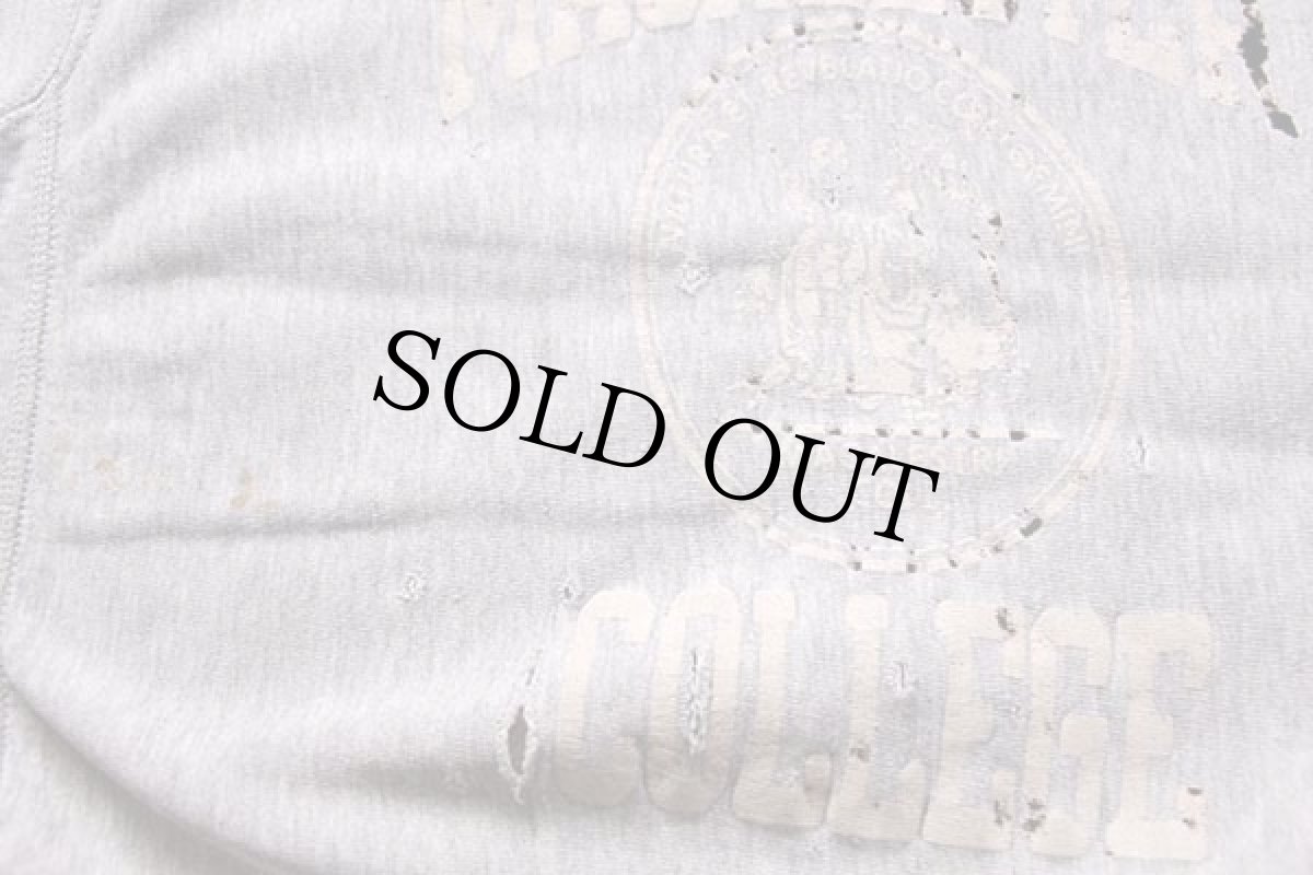 画像4: 80s USA製 Championチャンピオン MACALESTER COLLEGE リバースウィーブ スウェット ボロ 杢グレー L (4)