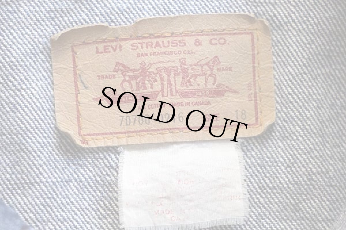 画像4: 80s カナダ製 Levi'sリーバイス 70706 デニムジャケット 4ポケット ボーイズ18 (4)