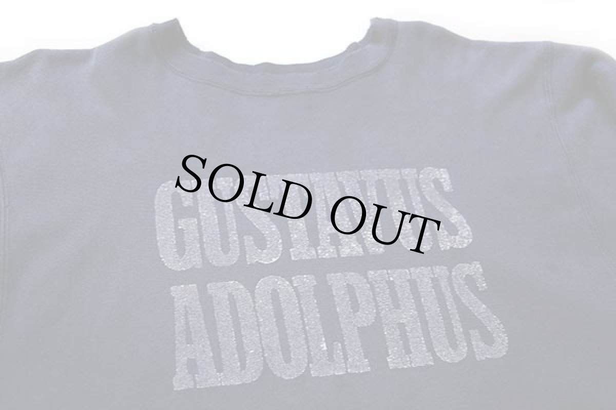 画像3: 80s USA製 Championチャンピオン GUSTAVUS ADOLPHUS リバースウィーブ スウェット ボロ 紺 フェード XL (3)