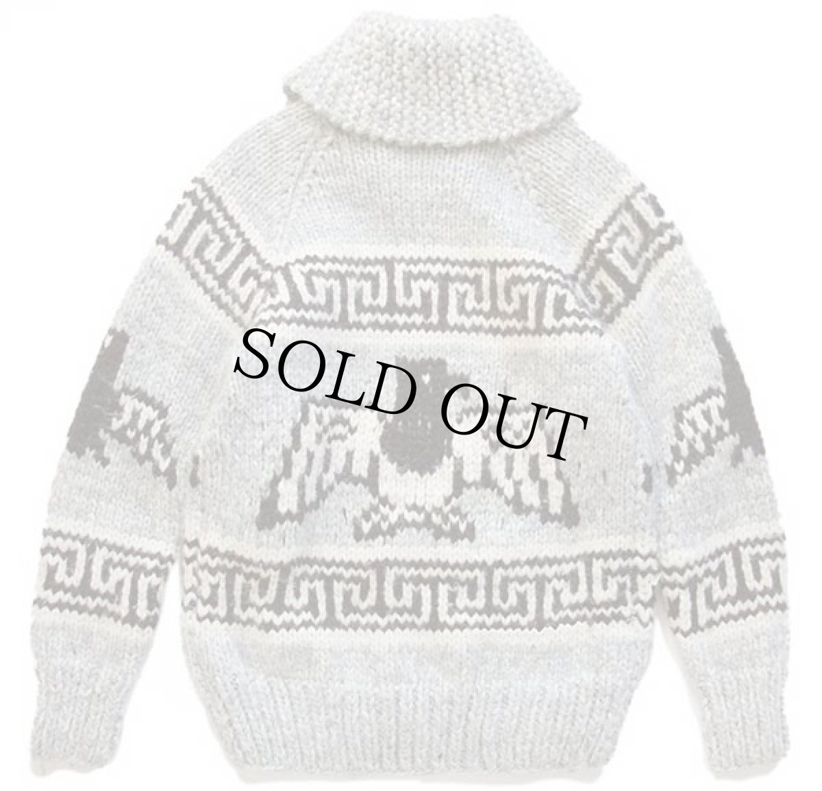 画像2: カナダ製 サンダーバード柄 ウール カウチンセーター (2)