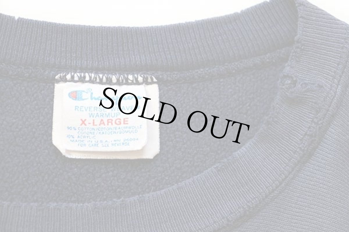 画像4: 80s USA製 Championチャンピオン GUSTAVUS ADOLPHUS リバースウィーブ スウェット ボロ 紺 フェード XL (4)