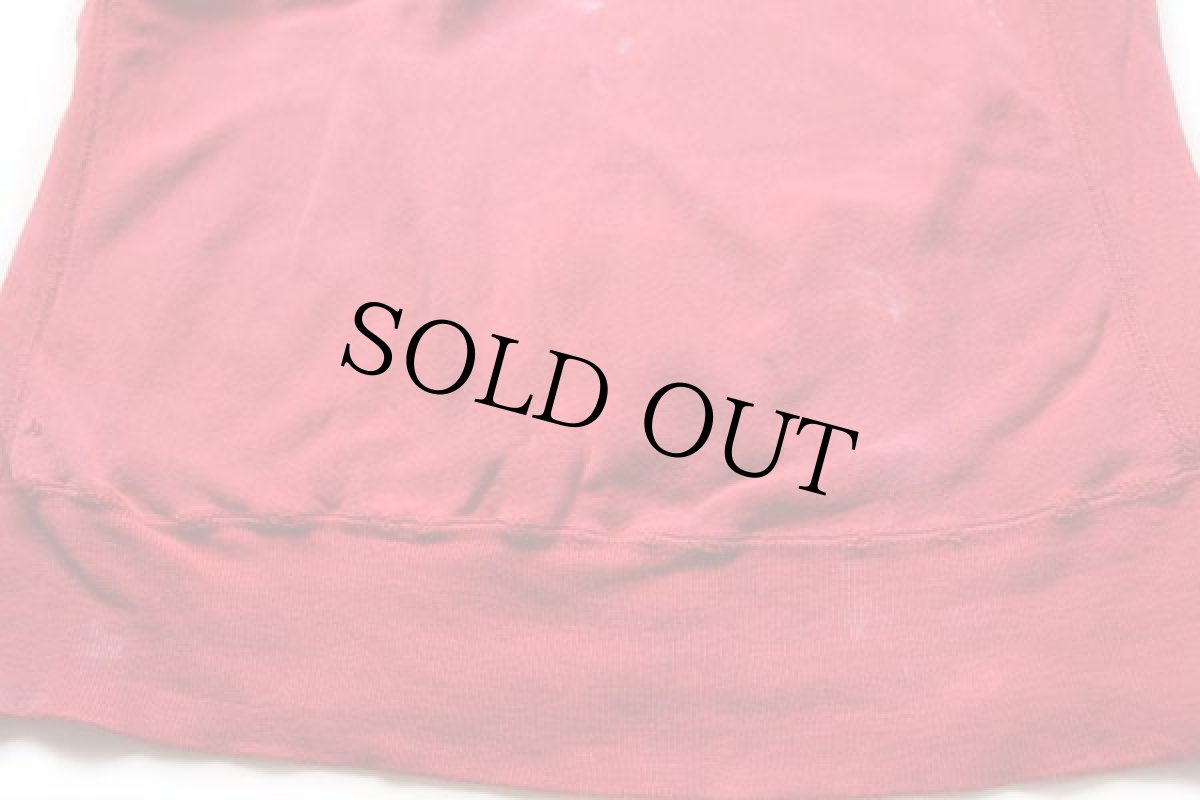 画像5: 90s USA製 Championチャンピオン ST.JOHN'S U WRESTLING 三段中抜き リバースウィーブ スウェット ボロ 赤 フェード XL (5)