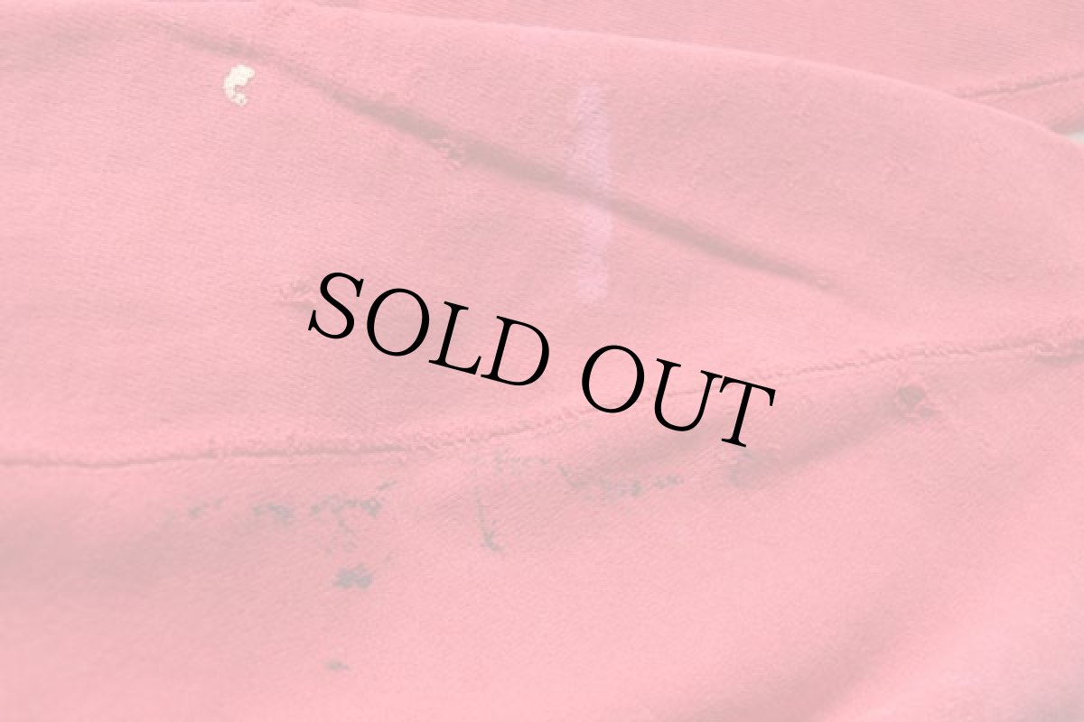 画像8: 90s USA製 Championチャンピオン ST.JOHN'S U WRESTLING 三段中抜き リバースウィーブ スウェット ボロ 赤 フェード XL (8)