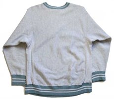 画像2: 90s USA製 Championチャンピオン スクリプト ビッグロゴ刺繍 リブライン リバースウィーブ スウェット 杢グレー L (2)