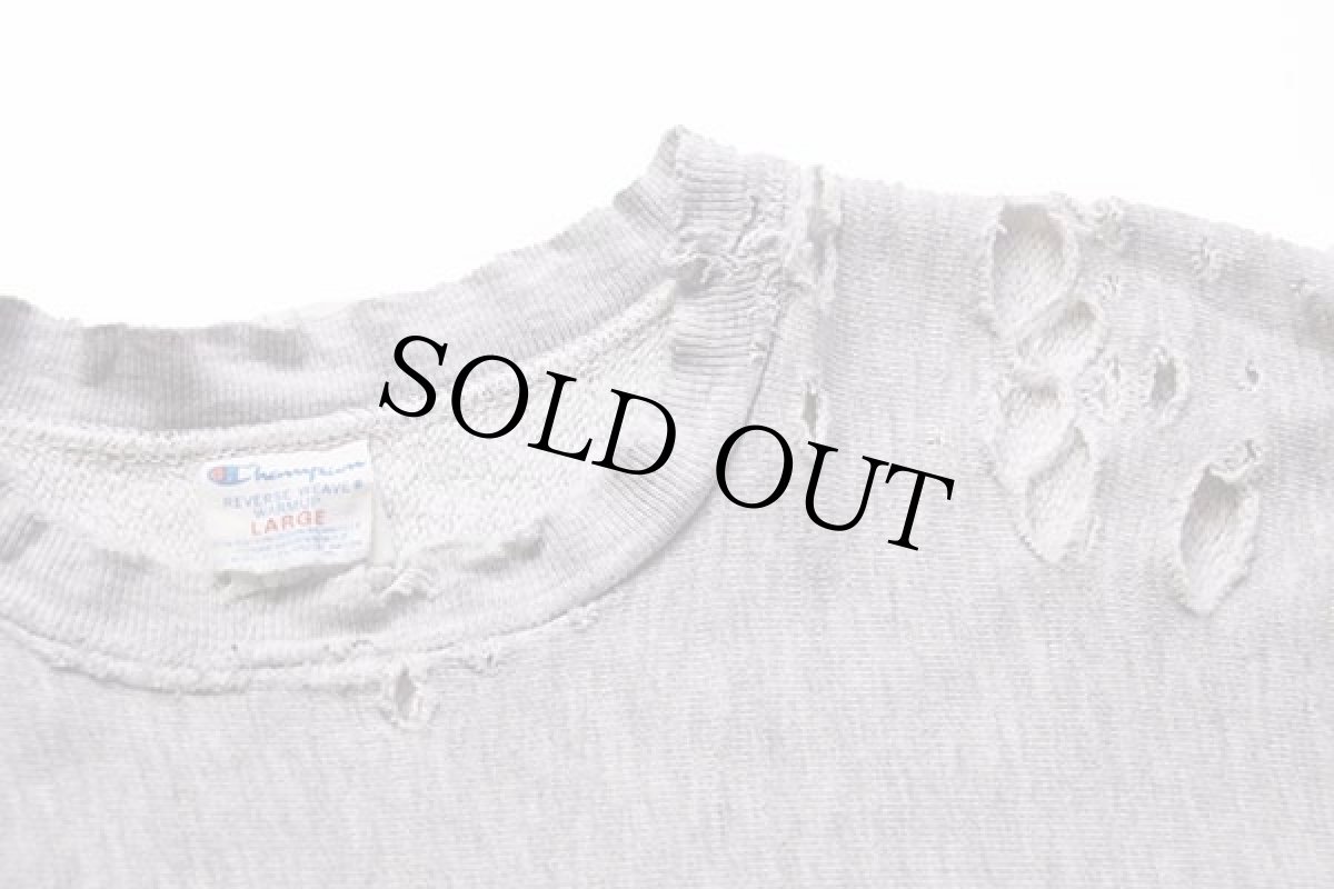 画像3: 80s USA製 Championチャンピオン MACALESTER COLLEGE リバースウィーブ スウェット ボロ 杢グレー L (3)