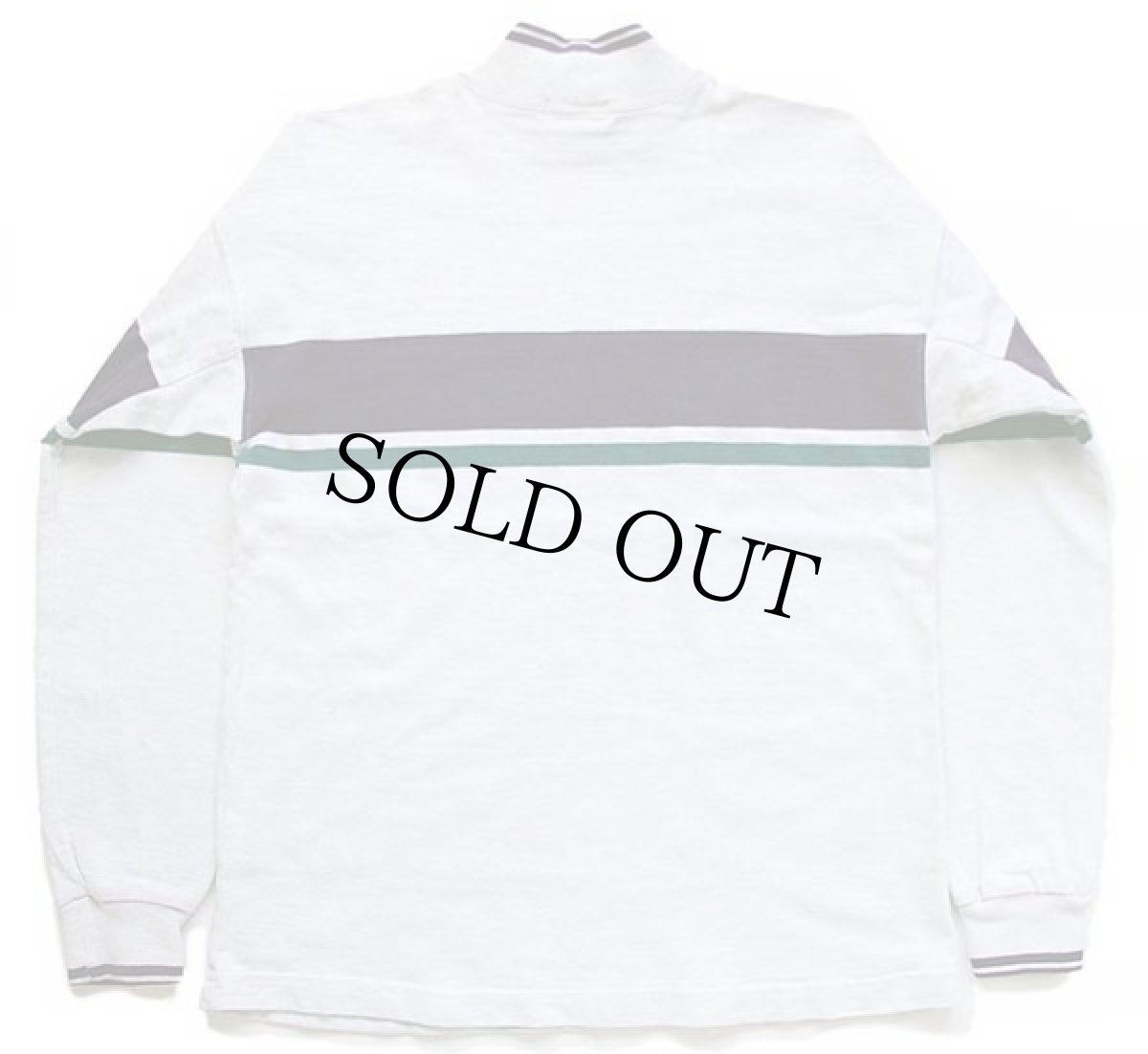 画像2: 80s USA製 L.L.Bean モックネック ヘビー コットン スウェット 杢ライトグレー M (2)