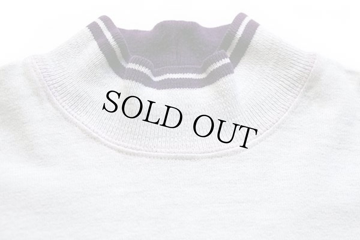 画像3: 80s USA製 L.L.Bean モックネック ヘビー コットン スウェット 杢ライトグレー M (3)