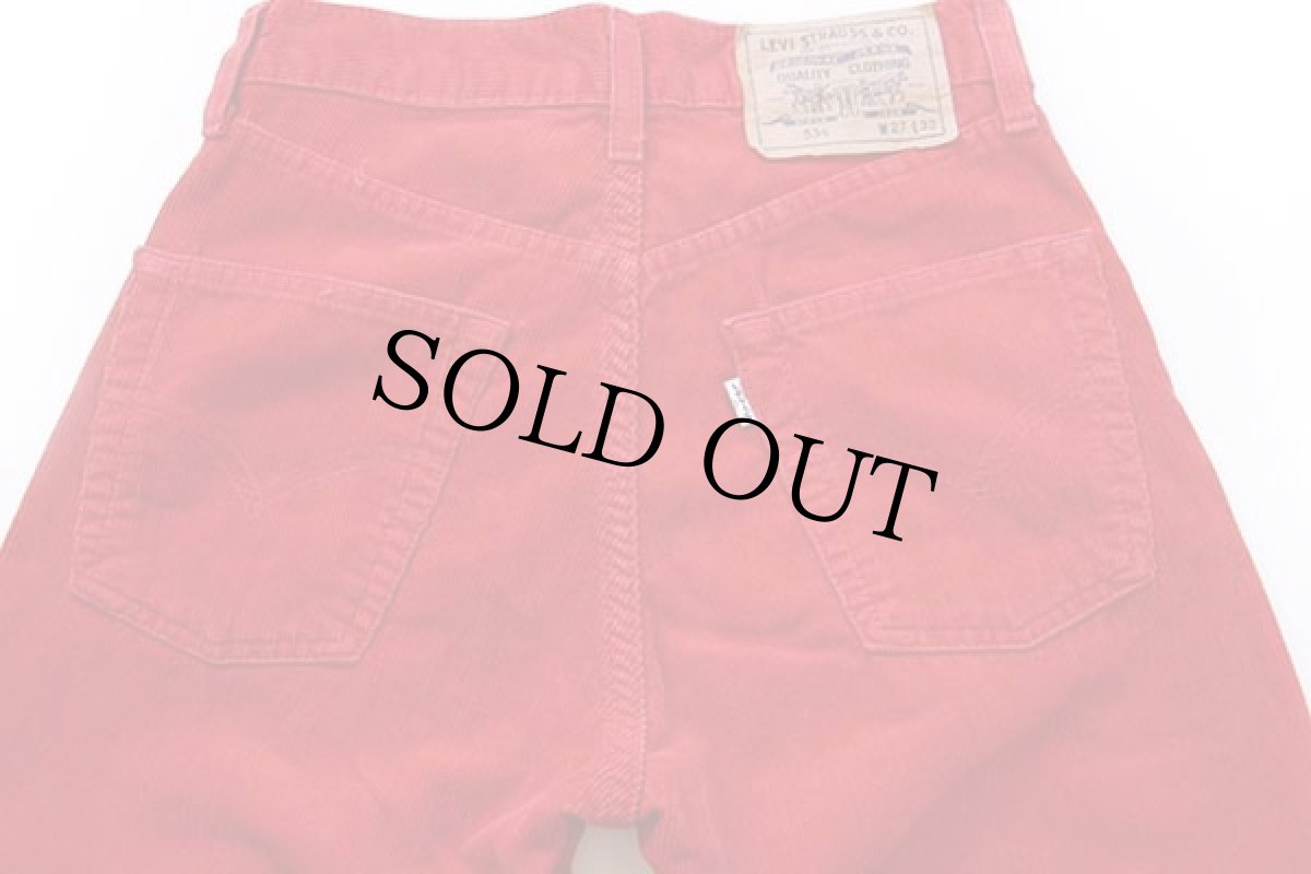 画像5: 90s Levi'sリーバイス 534 コーデュロイパンツ 赤 w27 L32★ユーロ (5)