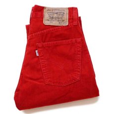 画像1: 90s Levi'sリーバイス 534 コーデュロイパンツ 赤 w27 L32★ユーロ (1)