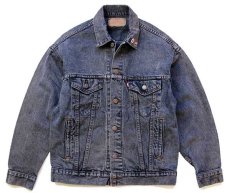 画像2: 80s USA製 Levi'sリーバイス Clifford 恐竜 刺繍 70507 デニムジャケット 4ポケット 後染め 薄紺 S (2)