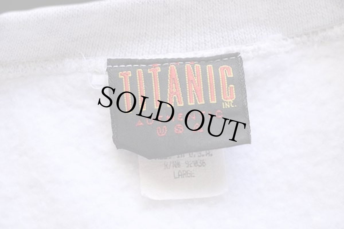 画像4: 90s USA製 TITANIC The Exhibition ロゴ スウェット 杢ライトグレー L (4)