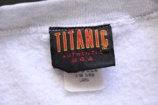 画像4: 90s USA製 TITANIC The Exhibition ロゴ スウェット 杢ライトグレー L (4)