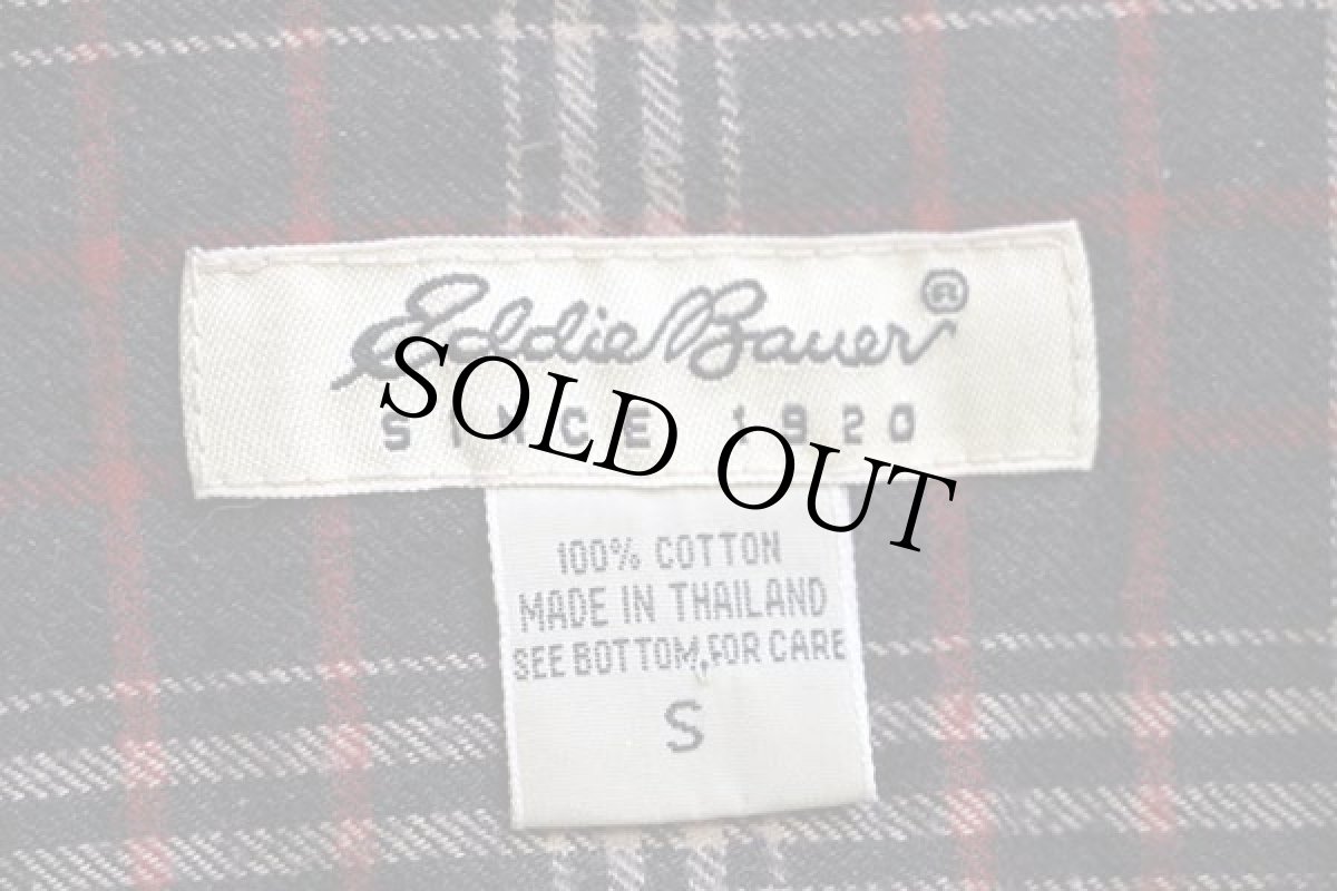 画像4: 90s EddieBauerエディーバウアー タータンチェック マキシ丈 コットン ライトネル ワンピース S (4)