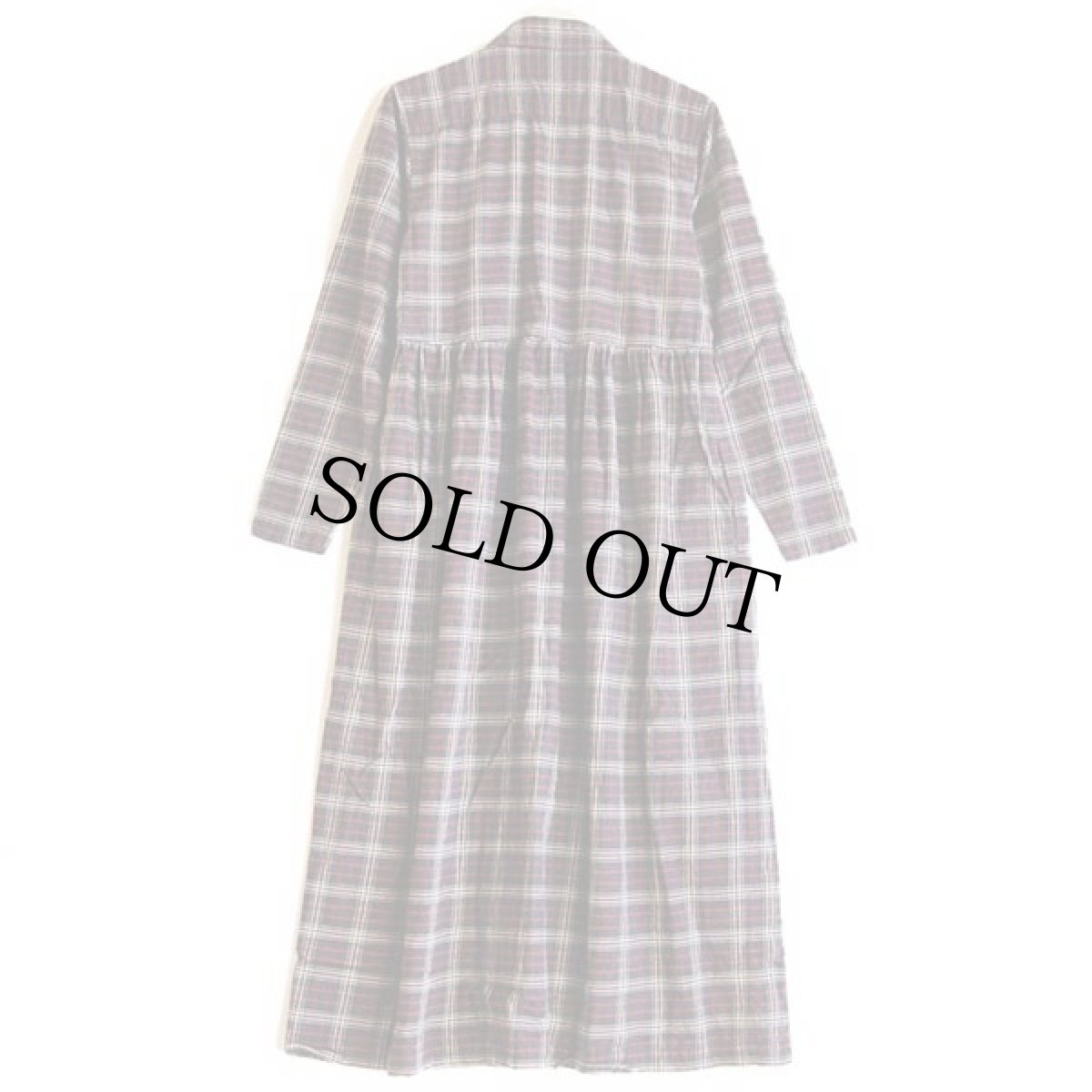 画像2: 90s EddieBauerエディーバウアー タータンチェック マキシ丈 コットン ライトネル ワンピース S (2)