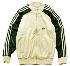 画像1: 80s USA製 adidasアディダス ツートン ATP ジャージ クリーム×緑 S★トラックジャケット (1)