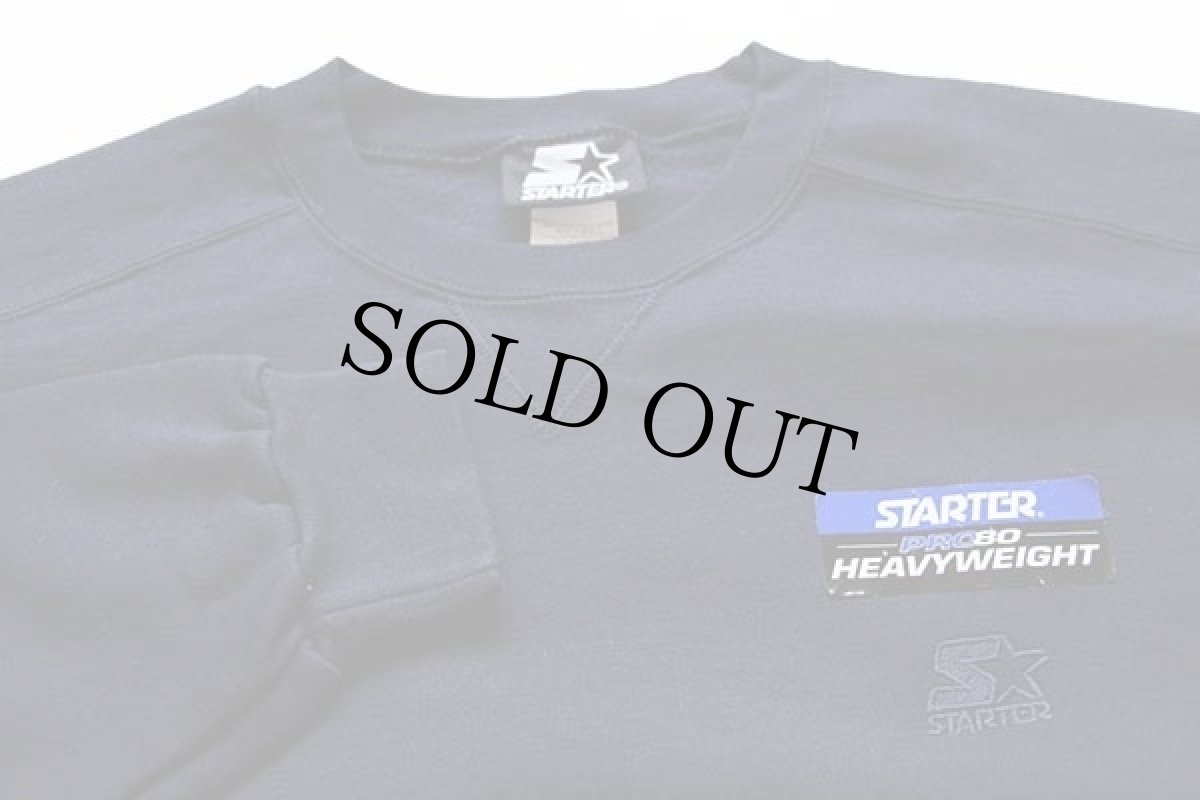 画像4: デッドストック★90s メキシコ製 STARTERスターター ワンポイント 前V スウェット 紺 L (4)