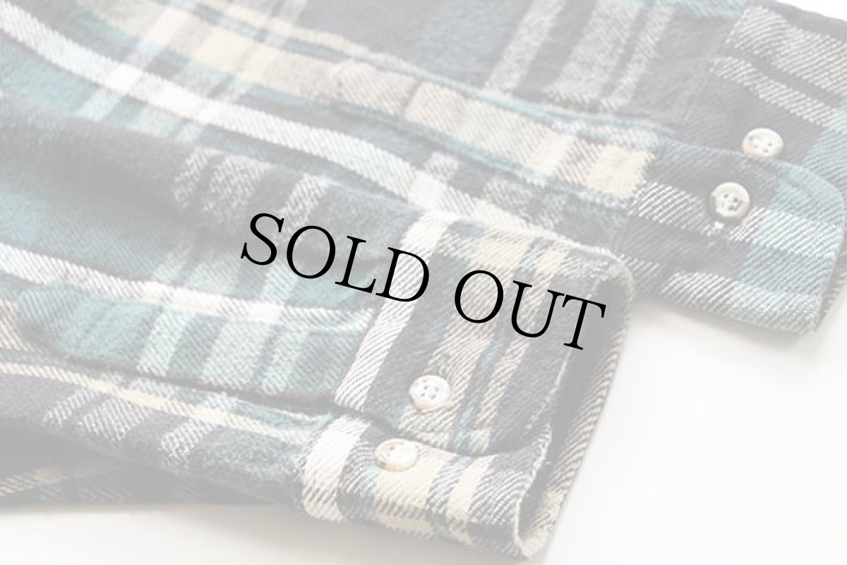 画像6: 90s USA製 FIVE BROTHERファイブブラザー チェック コットン フランネルシャツ M (6)