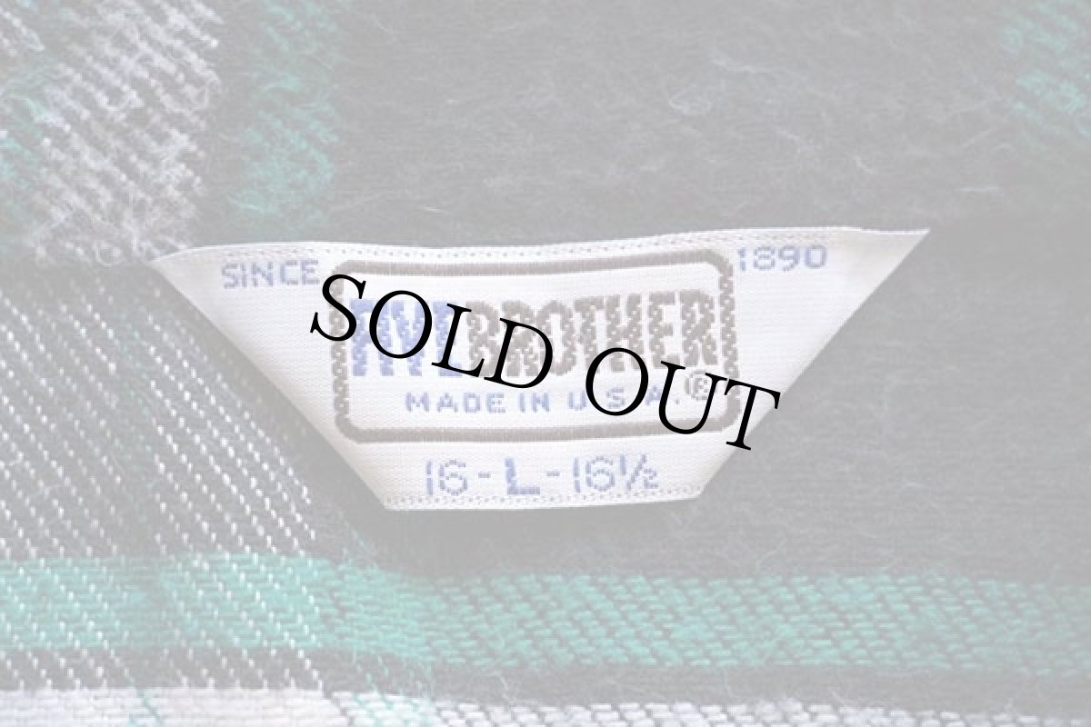 画像4: 80s USA製 FIVE BROTHERファイブブラザー チェック コットン フランネルシャツ L (4)