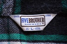 画像4: 80s USA製 FIVE BROTHERファイブブラザー チェック コットン フランネルシャツ L (4)