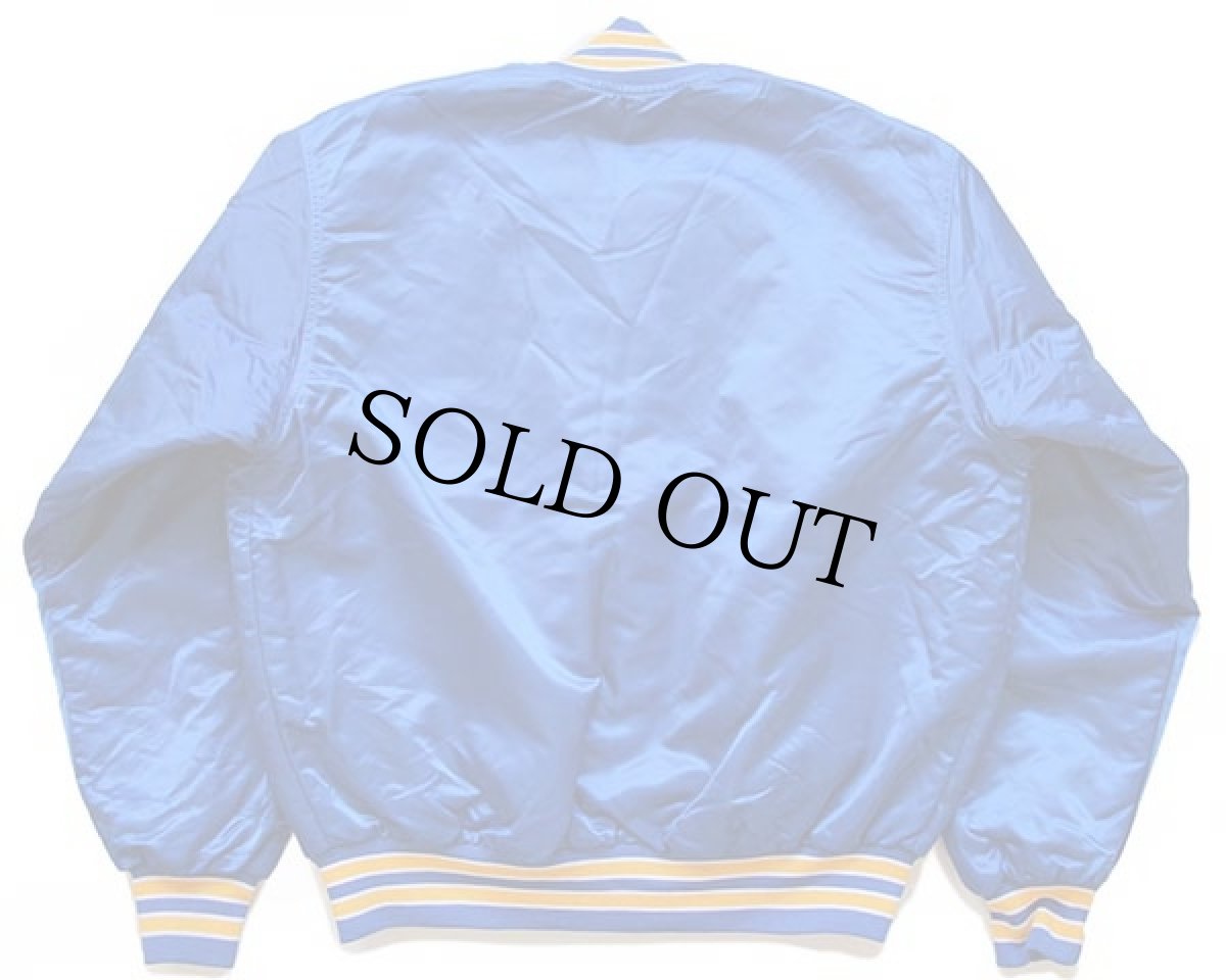 画像2: 90s USA製 California BASEBALL キルティングライナー ナイロンスタジャン 青 L (2)