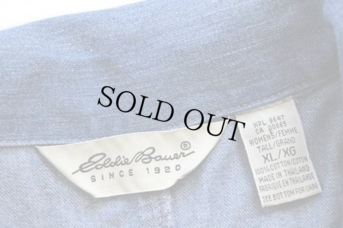 画像4: 90s EddieBauerエディーバウアー デニム シャツワンピース XL (4)