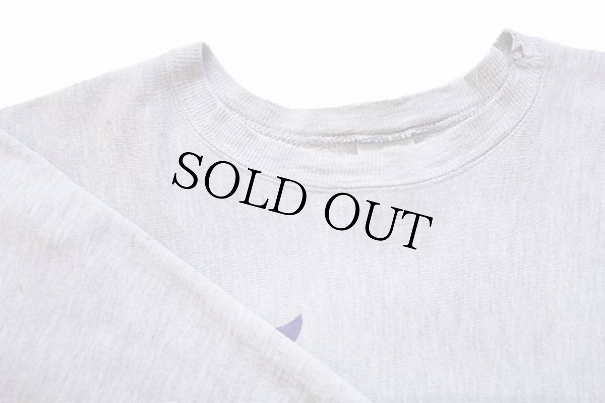 画像4: 90s USA製 Championチャンピオン NFL MINNESOTA VIKINGS リバースウィーブ スウェット ボロ 杢グレー XL (4)