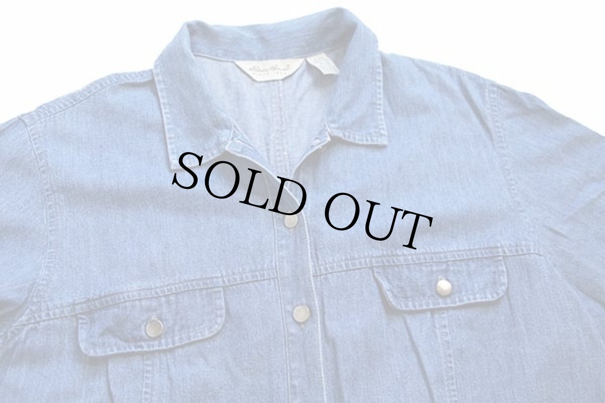 画像3: 90s EddieBauerエディーバウアー デニム シャツワンピース XL (3)