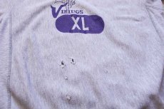 画像5: 90s USA製 Championチャンピオン NFL MINNESOTA VIKINGS リバースウィーブ スウェット ボロ 杢グレー XL (5)