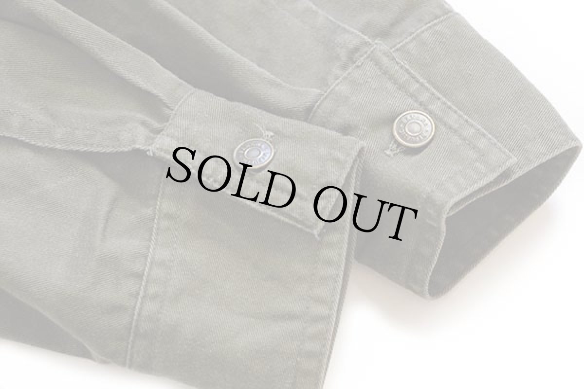 画像6: 80s BANANA REPUBLICバナナリパブリック ノーカラー コットンツイル ワンピース オリーブ 10 (6)